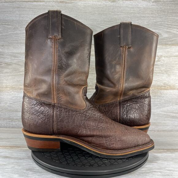 Chippewa Men’s Brown Buffalo Leather Western Cowboy Boots Size 11 - Picture 6 of 8